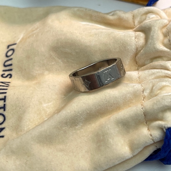 Louis Vuitton Berg Nanogram Ring M Silver/Gold M00217 w/ box and dust bag - Picture 7 of 16